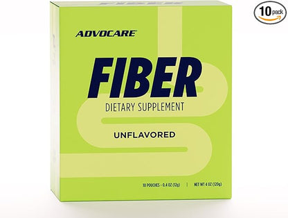 AdvoCare Fiber Dietary Supplement - Daily Powder Supplement with Soluble & Insoluble Fiber - Blend Includes Psyllium Seed & Corn - Supports Digestive Health* - Unflavored - 10 Pouches