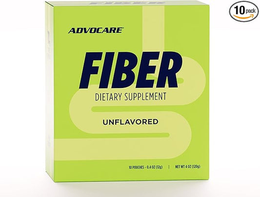 AdvoCare Fiber Dietary Supplement - Daily Powder Supplement with Soluble & Insoluble Fiber - Blend Includes Psyllium Seed & Corn - Supports Digestive Health* - Unflavored - 10 Pouches