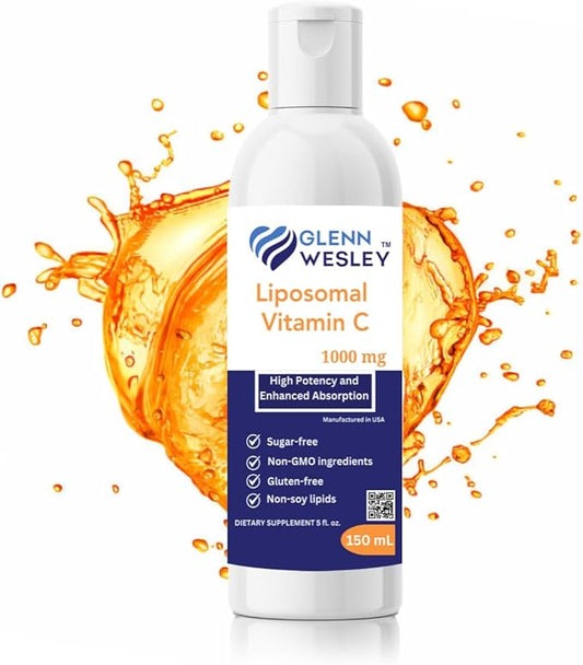 Liquid Liposomal Vitamin C 1000mg (5 Fl. Oz. 150ml) 30 Servings - Sugar-Free, Non-GMO, Gluten-Free Dietary Supplement - High Potency and Enhanced Absorption