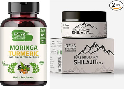Moringa Turmeric Capsules and Himalayan Shilajit Capsules