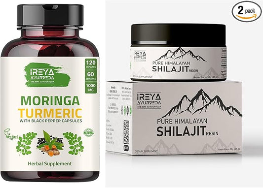 Moringa Turmeric Capsules and Himalayan Shilajit Capsules