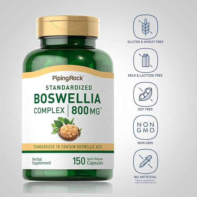 Piping Rock Boswellia Serrata Extract Capsules | 800mg | 150 Count | with Boswellic Acid | Non-GMO, Gluten Free Supplement