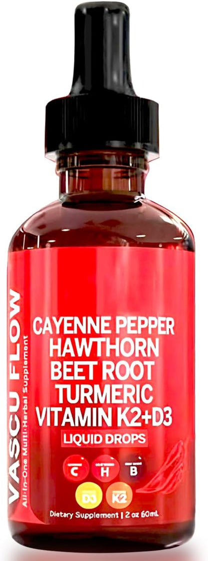 Cayenne Pepper Drops, Clean Nutra Cayenne Pepper Extract with Hawthorn Beet Root 60ml Plant-Based Liquid (1Pcs)