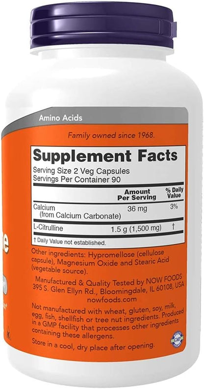 Now Foods L-Citrulline 750 mg - 180 Capsules
