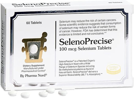 SelenoPrecise | World's Only Pharmaceutical-Grade Organic Selenium Supplement | Guaranteed 88.7% Absorption | Thyroid Support, Immune System, Prostate Protection & Heart Health | Selenium 100 mcg tabs