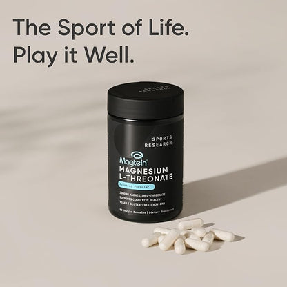 Sports Research® Brain Health Combo - Fish Oil Mini-Softgels - Easy to Swallow Omega-3 Fatty Acids from Wild Caught Alaska Pollock & Magtein Magnesium L-Threonate Supplement for Memory & Focus