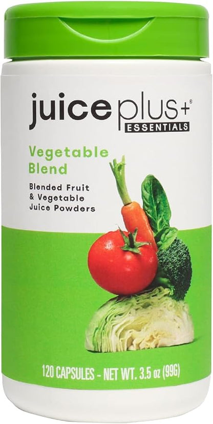 Juice Plus+ Vegetable Blend - Whole Food Vegetable Powder in Convenient Capsules - Includes Nutrients from Spinach, Kale, Broccoli, Carrot, Garlic and More - Vegan, Non-GMO - 120 Capsules