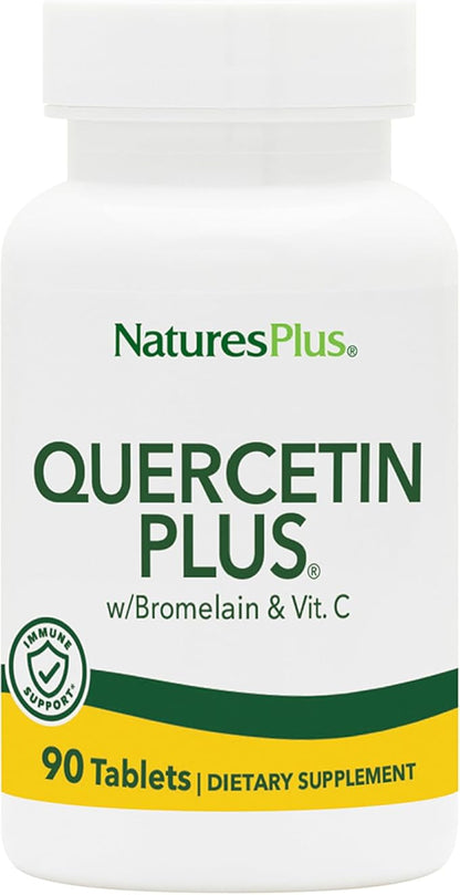 NaturesPlus Quercetin Plus with Vitamin C & Bromelain - 650 mg, 90 Vegetarian Tablets - Gluten-Free - 45 Servings