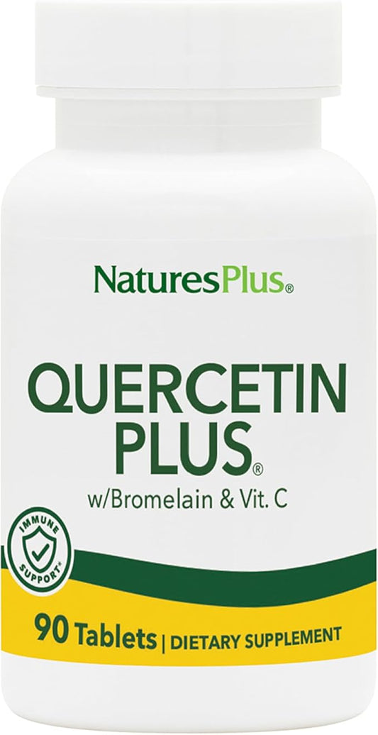 NaturesPlus Quercetin Plus with Vitamin C & Bromelain - 650 mg, 90 Vegetarian Tablets - Gluten-Free - 45 Servings