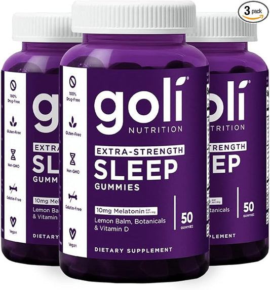 Goli Nutritional Supplement, Extra Strength Sleep Gummy 10mg Melatonin - 150 Count - Gluten-Free, Vegan, Non-GMO, and Gelatin-Free