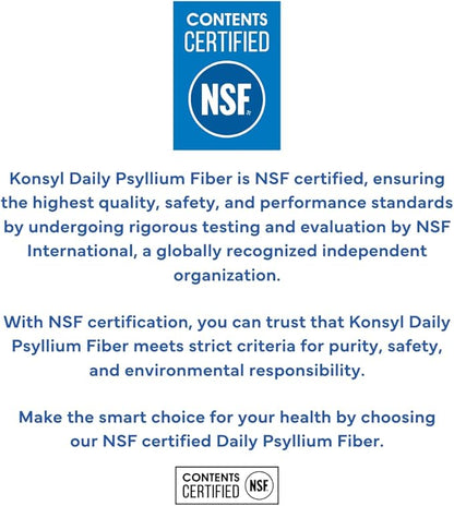 Konsyl Daily Psyllium Fiber Powder | 100% All-Natural Psyllium Husk for Gut & Digestive Health | No Sugar, No Fillers – 540g/19oz
