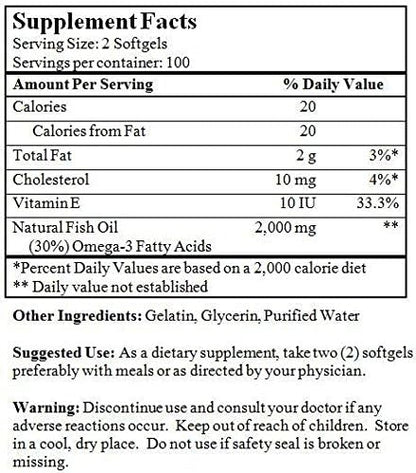Alaska Deep Sea Fish Oil, Omega 3, DHA/EPA 1000 mg 200 Softgels, FRESH , New Item Good Product !! by Nu-Health