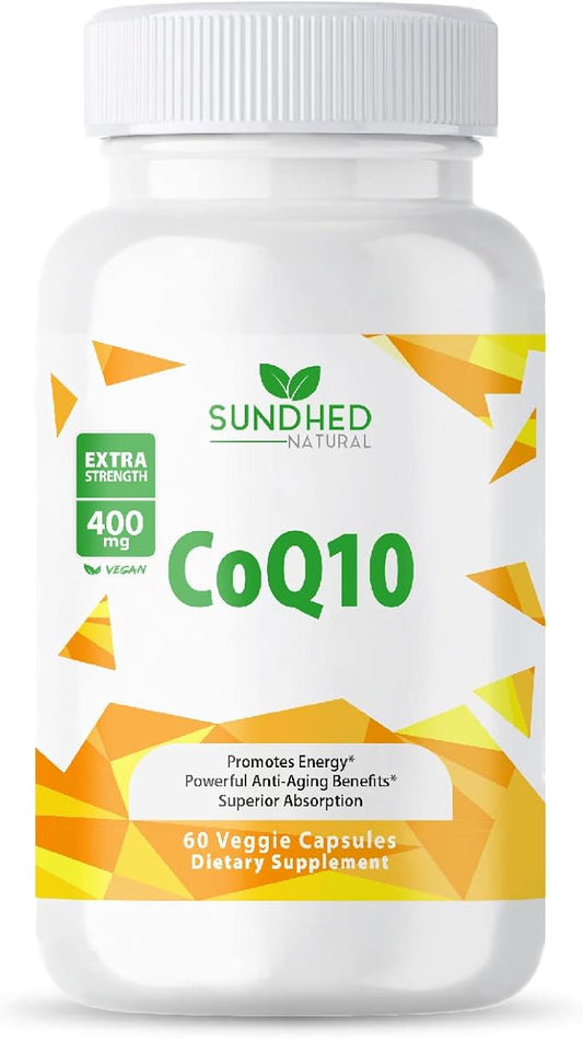 CoQ10 400mg Vegan, Ultra CoQ10 - Ultra High Absorption Coenzyme Q10 Supplements - Antioxidant Supplement for Vascular and Heart Health, Fertility & Energy Production - 60 Count
