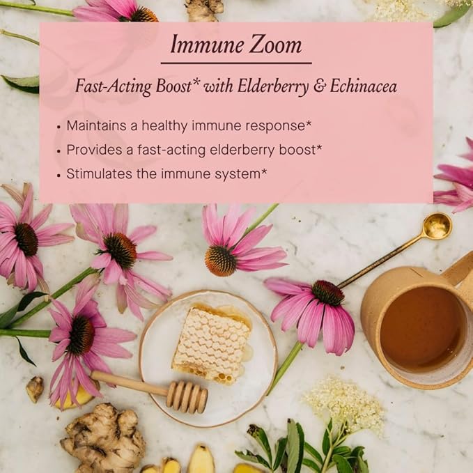 Urban Moonshine Immune Zoom - Stimulates Immune System* - Fast-Acting Immune Booster* with Echinacea, Elderberry & Raw Honey - Immune Support Supplement - Gluten Free Herbal Supplement* - 4.2 Fl Oz