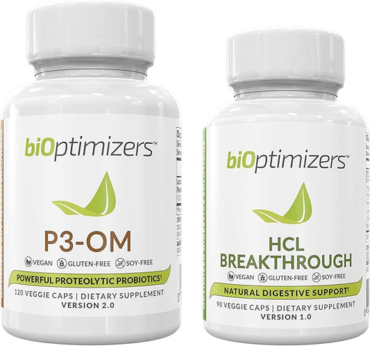 BiOptimizers - P3-OM (60 Capsules) and HCL Breakthrough (90 Capsules) Supplement Bundle