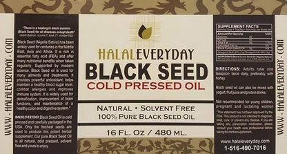 Pure Black Seed Oil - 16 OZ - 100% Pure and Cold Pressed Black Seed - Non-GMO and Vegan - Nigella Sativa