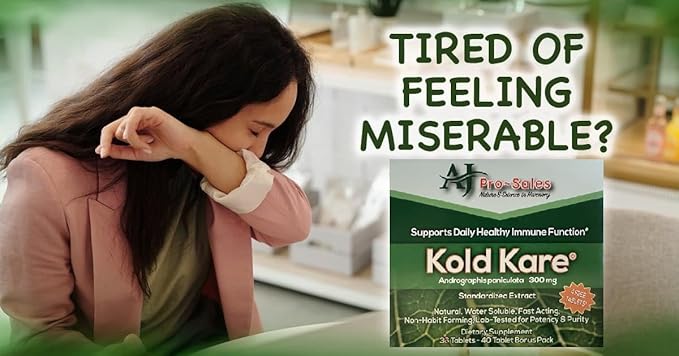 Daily Immune Health Function, 40 Count - Effective Against Cold, Sinus, Allergy Symptoms | Non-Habit Forming | No Side Effects