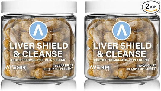 Liver Shield & Cleanse | Herbal Liver Cleanse Detox & Repair Supplement | Milk Thistle & Artichoke Extract Supplements | Fatty Liver & Health Support | 120 Capsules for Men and Women