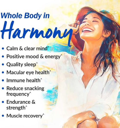 LABO Nutrition Happy Calm with KSM-66 Ashwagandha, Saffron Extract and Black Pepper Extract for Stress, Cognitive Health, Immune Boost, Quality Sleep, 5% Withanolides, 90 Vegan Capsule