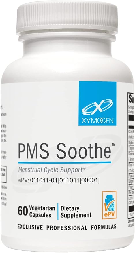 XYMOGEN PMS Soothe Cycle Support Supplement for Women - with Dandelion Root, Ginger Root, Licorice Root, Dong Quai and Chaste Tree Extract - Vegan + Gluten Free (60 Capsules)