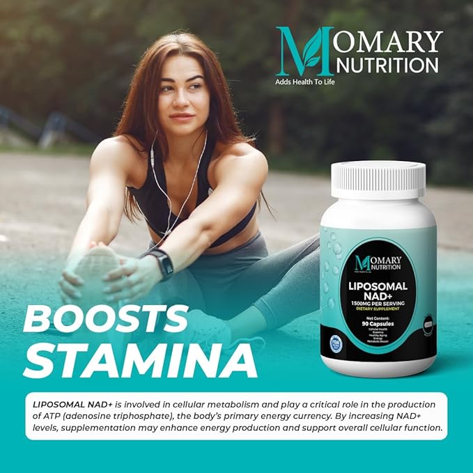 Liposomal NAD+ Supplement with Resveratrol and Japanese Knotweed Extract, Support Cellular Health Stamina Healthy Aging Energy Metabolic Repair, Vegan, Gluten Free, Non-GMO, 90Capsule