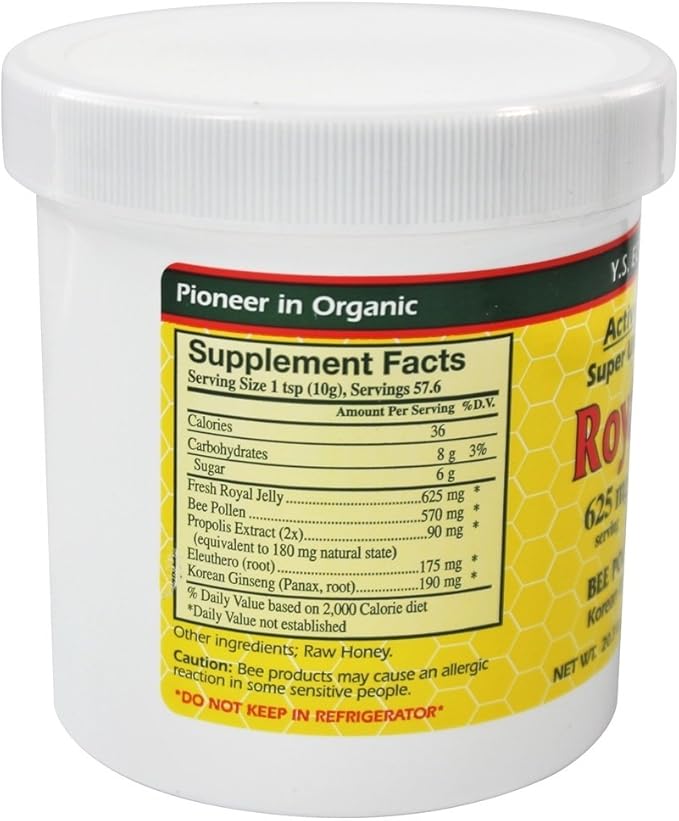Fresh Royal Jelly + Bee Pollen, Propolis, Ginseng, Honey Mix - 36,000mg Y.S. Org 20.3 oz