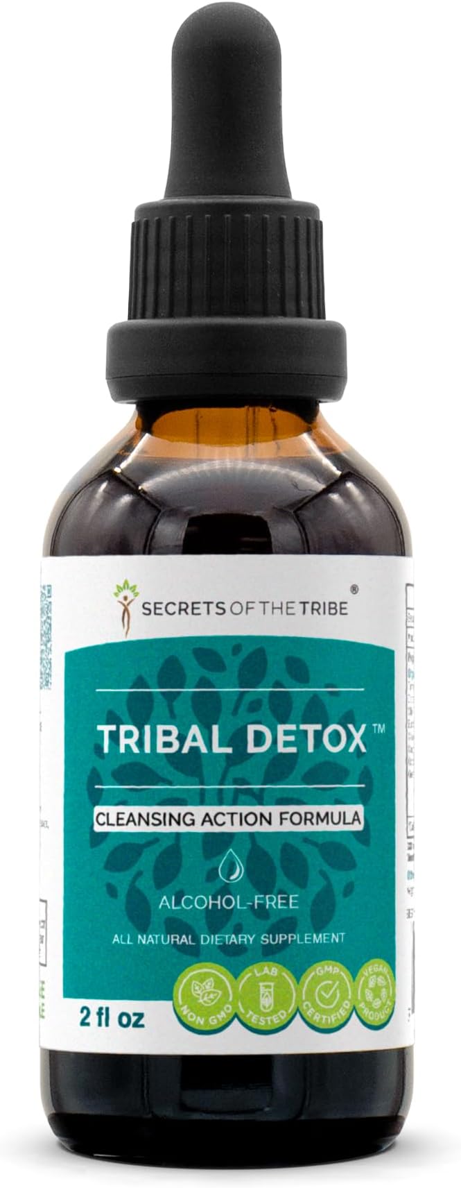 Tribal Detox Herbal Extract, Alcohol-Free Glycerite Tincture, Turmeric, Dandelion, Milk Thistle, Burdock, Cleavers, Cranberry, Goldenrod, Green Tea Cleansing Action Formula (2 FL OZ)