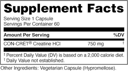 Bucked Up Babe Creatine Creatine HCL Capsules for Women, 750mg Serving - 60 Servings (60 Capsules)