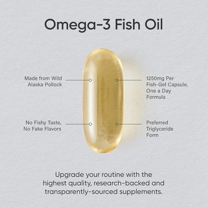 Sports Research Triple Strength Omega 3 Fish Oil EPA & DHA Fatty Acids from Wild Alaskan Pollock & Magtein Magnesium L-Threonate Supports Memory, Focus, Sleep & Mood Brain Health Pack