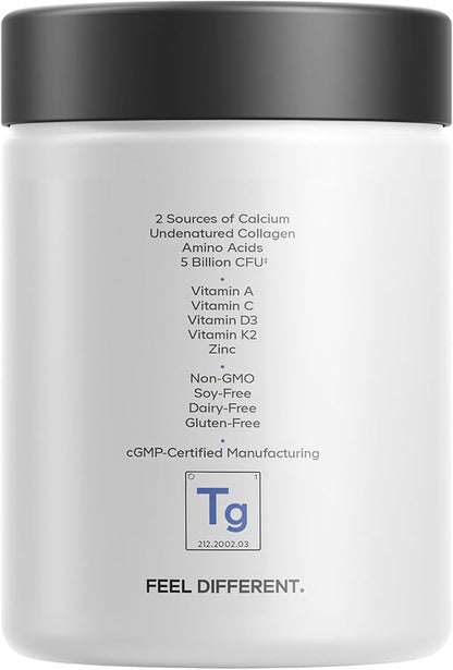 Codeage Teeth & Gums Vitamins + Oral Probiotics Supplement for Mouth - Whole Food Calcium, Collagen, Potassium, Vitamin C, D3, K2, Zinc – Oral Care & Dental Multivitamin Supplements - 90 Capsules