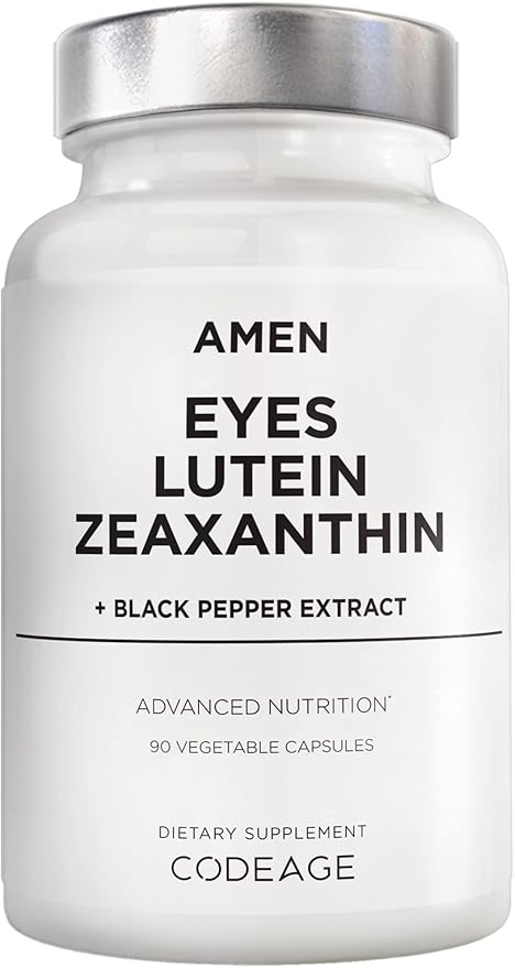 Amen Eyes Lutein Zeaxanthin Supplement - Eyes Vitamins - Lutein and Zeaxanthin from Marigold Extract, Red Beet Root Powder, Black Pepper Fruit Extract - 3-Month Supply Eye Care - Non-GMO - 90 Capsules