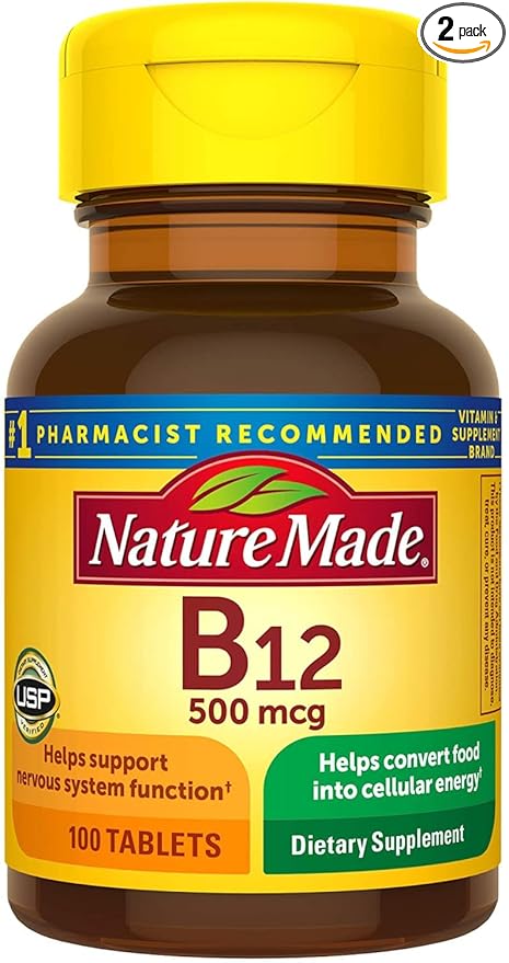 Nature Made Vitamin B-12 500 mcg Tablets 100 ea (Pack of 2)