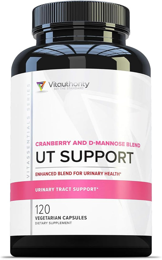 Vitauthority Fast Acting UTI Support Capsules- Cranberry Juice Powder for Utinary Tract Health and Preventitive Support- Enhanced Blend Promotes Urinary Health- 120 Vegetarian Capsules