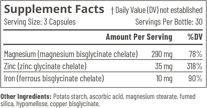 Accentrate Minerals 110 - Brain Ready Nutrition for Teens and Adults – Chelated Magnesium, Zinc, Iron – Mental Wellness Mineral Supplement for Focus, Mood & Brain Support – 90 Capsules