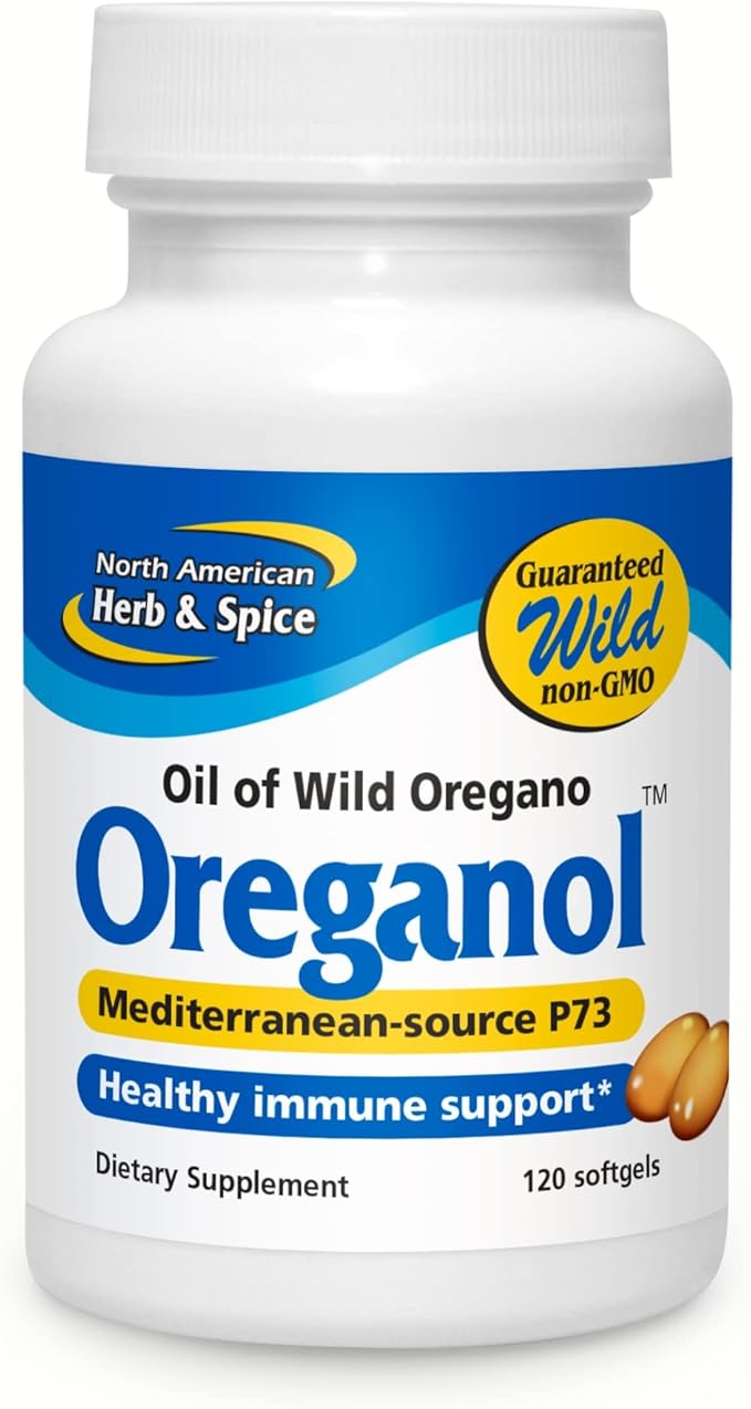 NORTH AMERICAN HERB & SPICE Oreganol P73-120 Softgels - Immune System Support - Unprocessed, Vegan Friendly Wild Oregano - Mediterranean Source - Non-GMO - 120 Servings