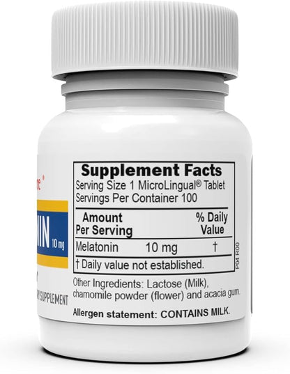 Superior Source Melatonin 10 mg - Healthy Sleep Support Supplement for Adults - Melatonin Formula with Chamomile Aids Relaxation & Restful Sleep - 100 Sublingual Dissolving Tablets