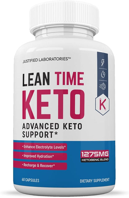 (2 Pack) Lean Time Keto Pills 1275MG New & Improved Formula Contains Apple Cider Vinegar Extra Virgin Olive Oil Powder Green Tea Leaf 120 Capsules