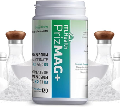 ITL Health Pure Magnesium Bisglycinate VIT K2 D3, 120 CT