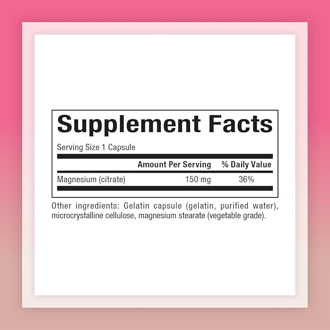 Natural Factors, Magnesium Citrate 150 mg, Muscle and Heart Health Formula, 360 Capsules