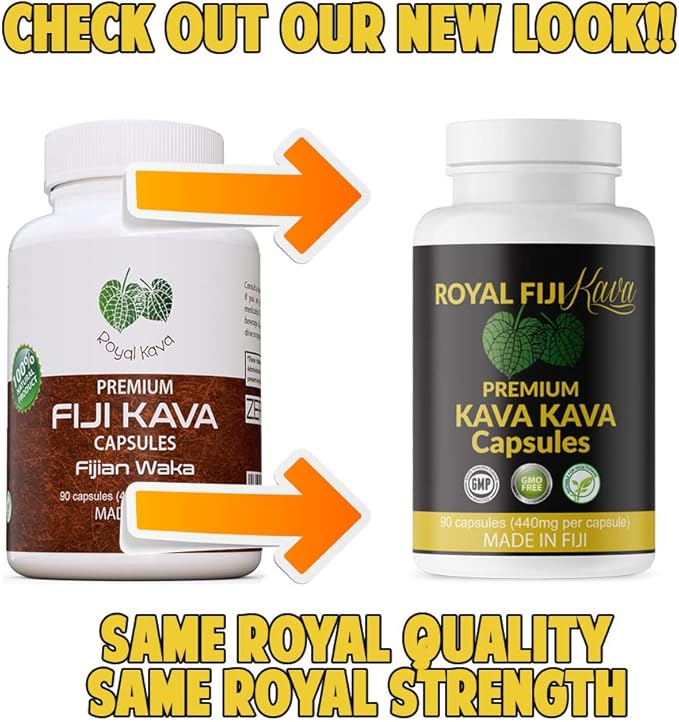 Pure Noble Kava Capsules Highest Grade Fijian Kava Kava Extract 1760mg Servings 100% Organic for Relaxation & Mood Support