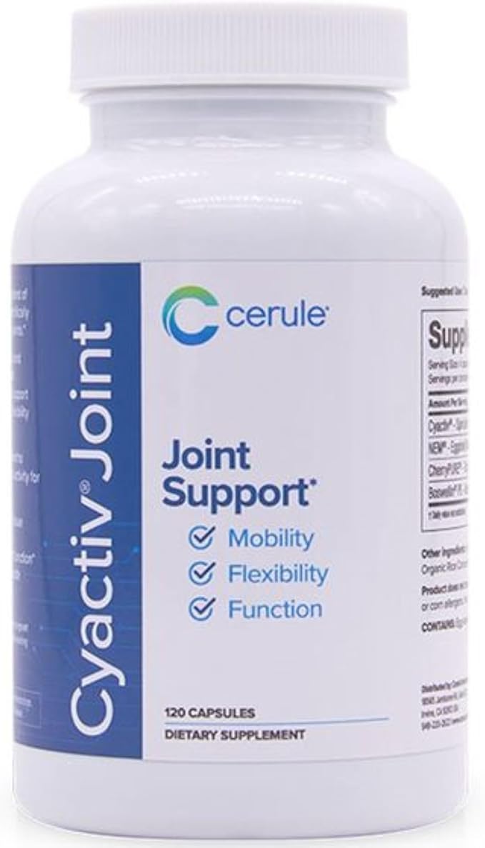 Cerule Cyactiv Spirulina Support Supplements for reducing Joint and Muscle Discomfort, Improving Energy, Mobility and Overall Health - 60 Vegetarian Capsules