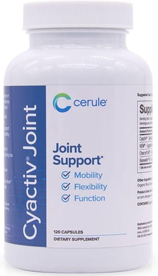 Cerule Cyactiv Spirulina Support Supplements for reducing Joint and Muscle Discomfort, Improving Energy, Mobility and Overall Health - 60 Vegetarian Capsules