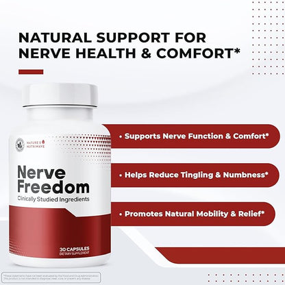NerveFreedom Capsules - Plant-Based Formula with Turmeric, Alpha Lipoic Acid, and Magnesium Glycinate – Non-GMO, Made in The USA, Easy-to-Use, 30 Capsules, 1 Month Supply