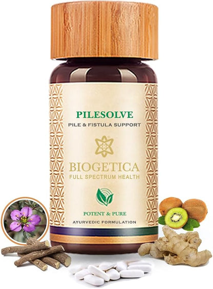 Pilesolve Natural Herbal Supplement with Licorice and Ginger - Non-GMO - 100% Vegan Ayurveda Supplement Powder