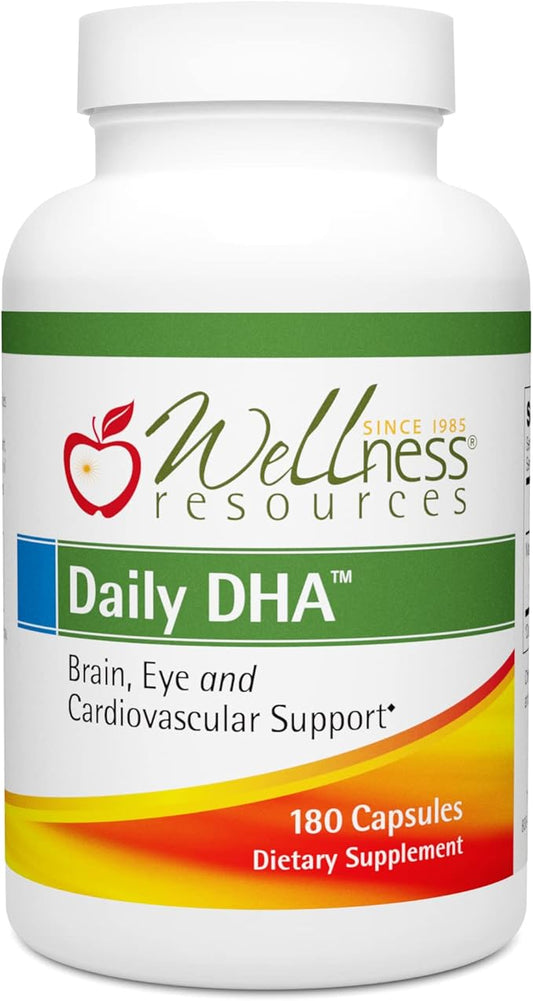 Wellness Resources Daily DHA - Highest Potency & Purity DHA Fish Oil in TG Form (180 Capsules)