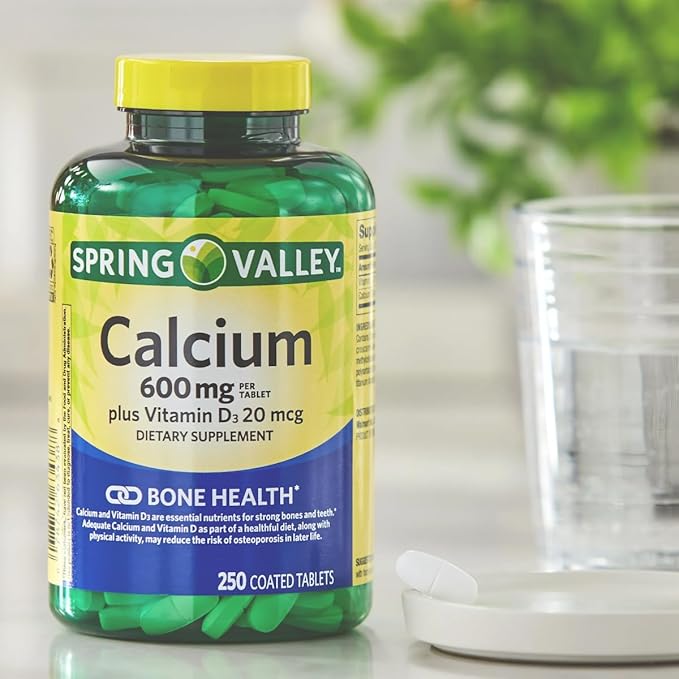 Spring - Valley Calcium 600 mg + Vitamin D3 20 mcg - 250 Count with Weekly Pill Organizer GoodDealsHouse - Bone Health Dietary Supplement Tablets