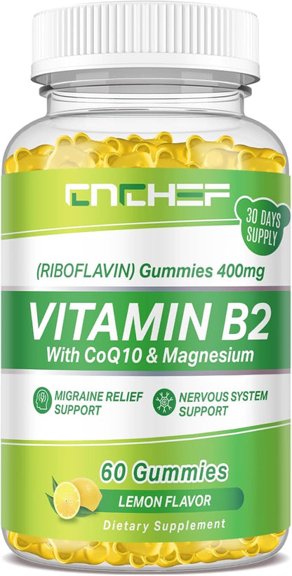 Vitamin B2 Gummies - 400mg Riboflavin Supplement for Adults & Kids