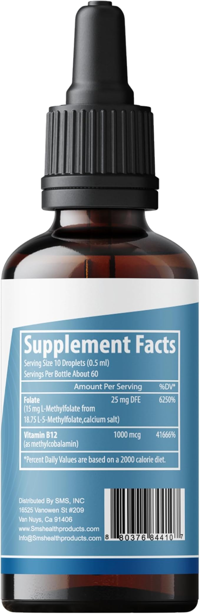 L-Methylfolate 15mg + Methyl B12 Liquid Drops – High Potency Sublingual Formula with Natural Berry Flavor – Active 5-MTHF & Bioactive B12 for Mood, Cognitive Health & Methylation Support (2oz)