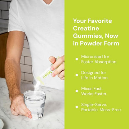 Create Single Serve Creatine Monohydrate Powder – 5g Creapure Creatine | Redefining Strength, Energy & Recovery | Sugar-Free, Vegan, Non-GMO | Lemon/Lime | 30 Packets