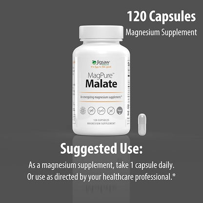 Jigsaw Health MagPure Malate | Premium Magnesium Malate Capsules | 120 Capsules